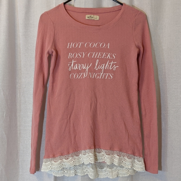 Hollister Tops - 3 For $15 Hollister Pink Waffle Top Sz S